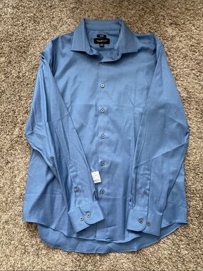 Kenneth Cole Men's Blue Long-Sleeve Dress Shirt,size 34/35 new.